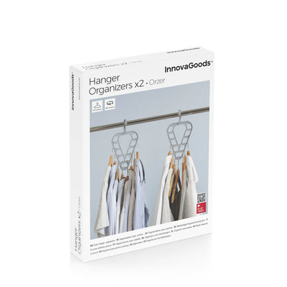 Set of two Orzer InnovaGoods hanger organizers from Bigbuy, designed for efficient closet and furniture storage.