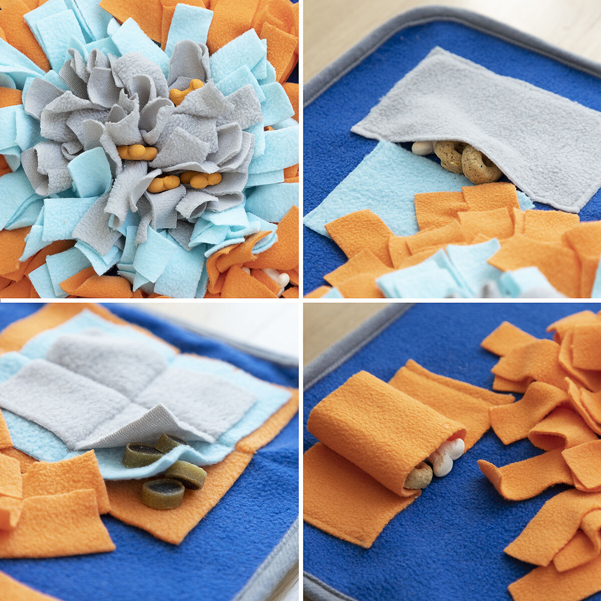 Bigbuy Fooland pet sniffing mat for pets, with colorful fabric and multiple scent zones for interactive play and mental stimulation.