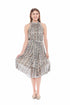 Brown snake print skirt for women by Violet Aether, featuring a high waist and flowing silhouette.