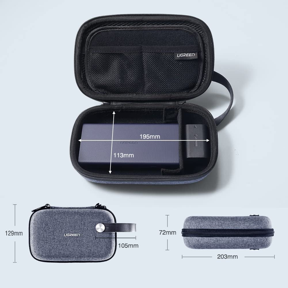 Ultramarine Dione UGREEN 50903 portable travel accessories storage bag with multiple compartments for tech gadgets and cables.