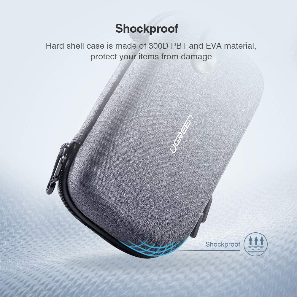 Ultramarine Dione UGREEN 50903 portable travel accessories storage bag with multiple compartments for tech gadgets and cables.