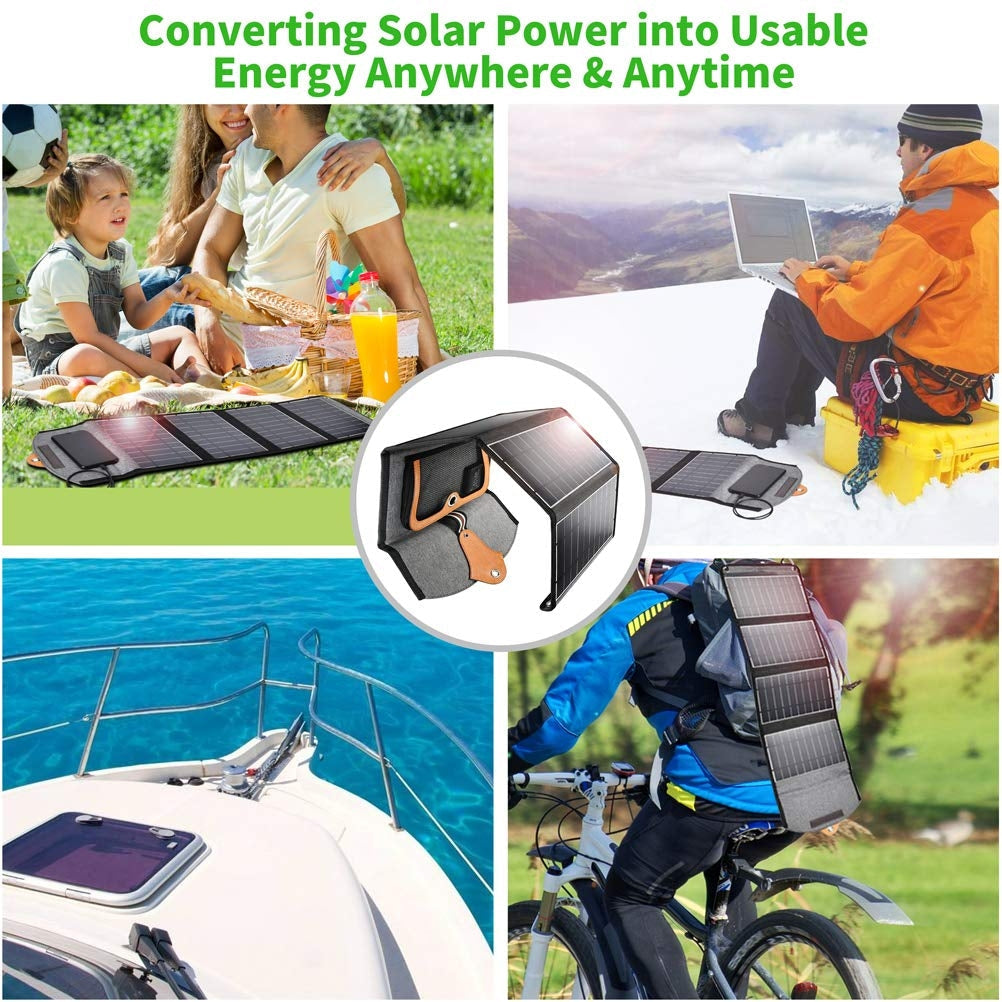 Ultramarine Dione CHOETECH SC005 22W portable waterproof foldable solar panel charger for tech accessories.
