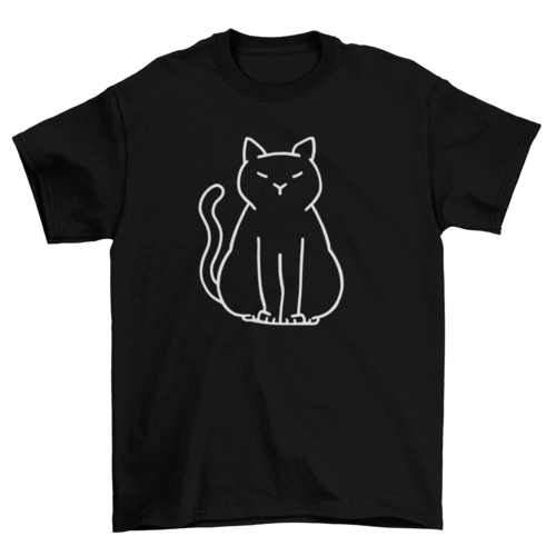 Turquoise Theseus minimalist cat T-shirt showing a simple cat graphic on the front, casual fit, soft fabric, in neutral colors.