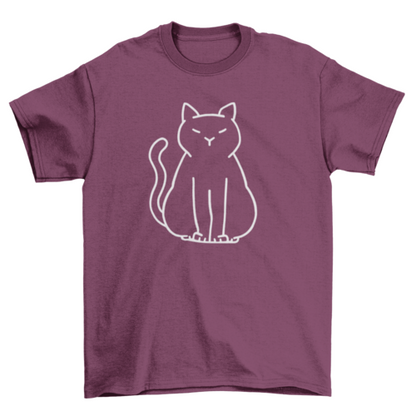 Minimalist cat t-shirt by Turquoise Theseus featuring a simple, stylish cat graphic on a comfortable T-shirt.