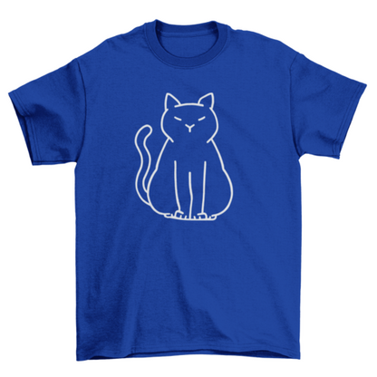 Minimalist turquoise cat graphic t-shirt for women by Turquoise Theseus, casual short-sleeve tee with simple feline design.