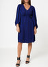 V-neck checkered dress in night plaid by Lemon Hera, featuring a stylish design and classic pattern, perfect for casual wear.