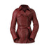 Orange Pontus Traci jacket in oxblood color, stylish coat with a tailored fit and button details, suitable for cold weather.
