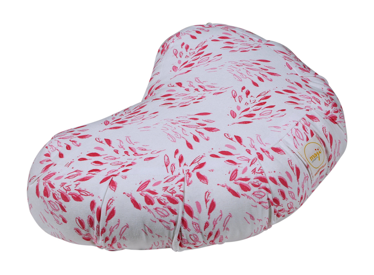 Azure Jason Halfmoon Zafu Yoga Pillow for meditation and support, with a soft fabric cover and crescent shape.