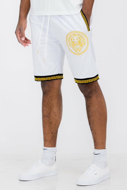 White Lion Head Shorts EMS4103 by Lime Milo, men&