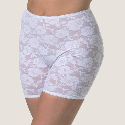 White Elegance Panty Shorts by Bandelettes® from Cerise Arachne, featuring smooth lace detailing and a comfortable fit.
