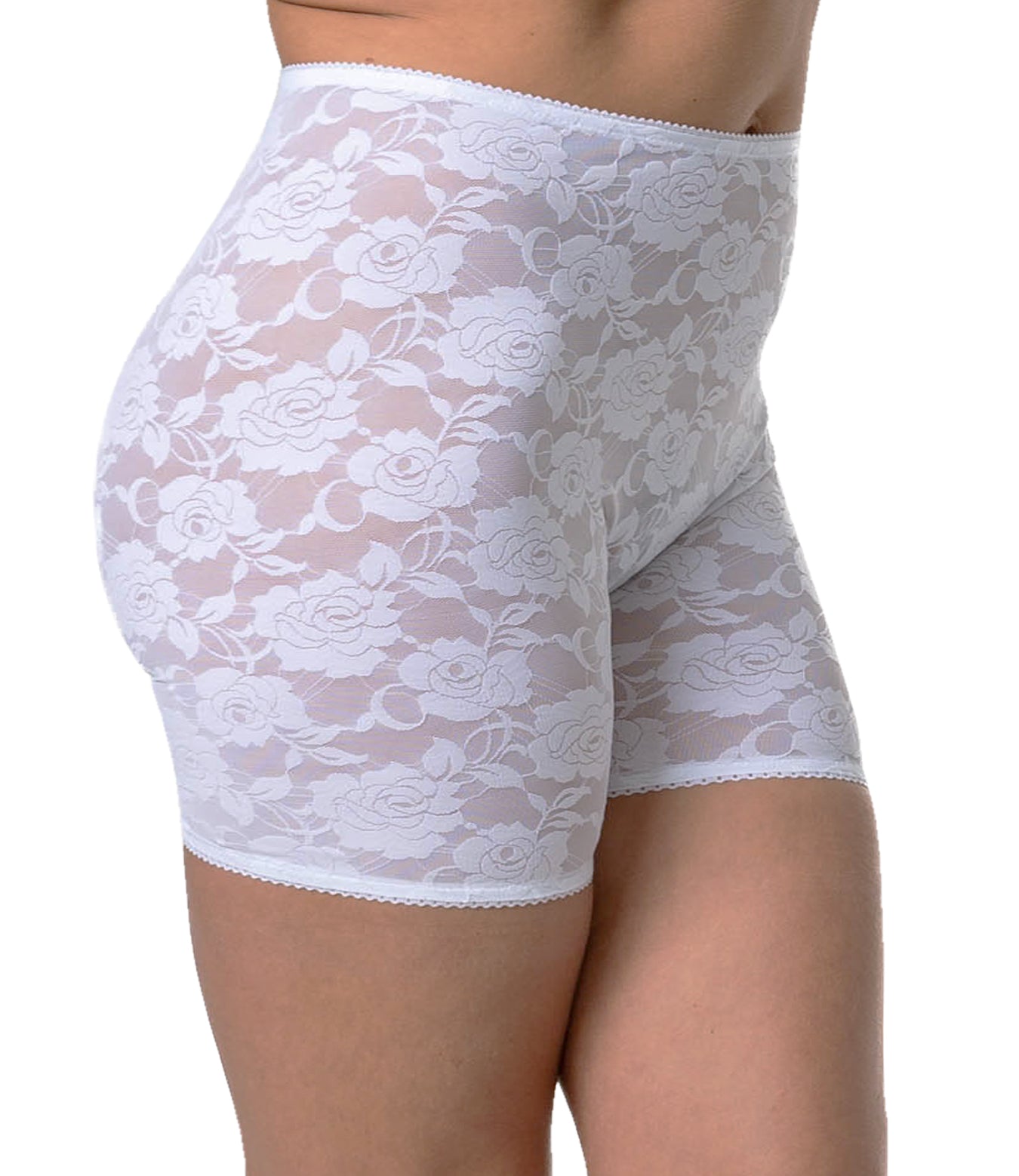 White Elegance Panty Shorts by Bandelettes® in side view, featuring smooth fabric and elegant design from Cerise Arachne lingerie collection.