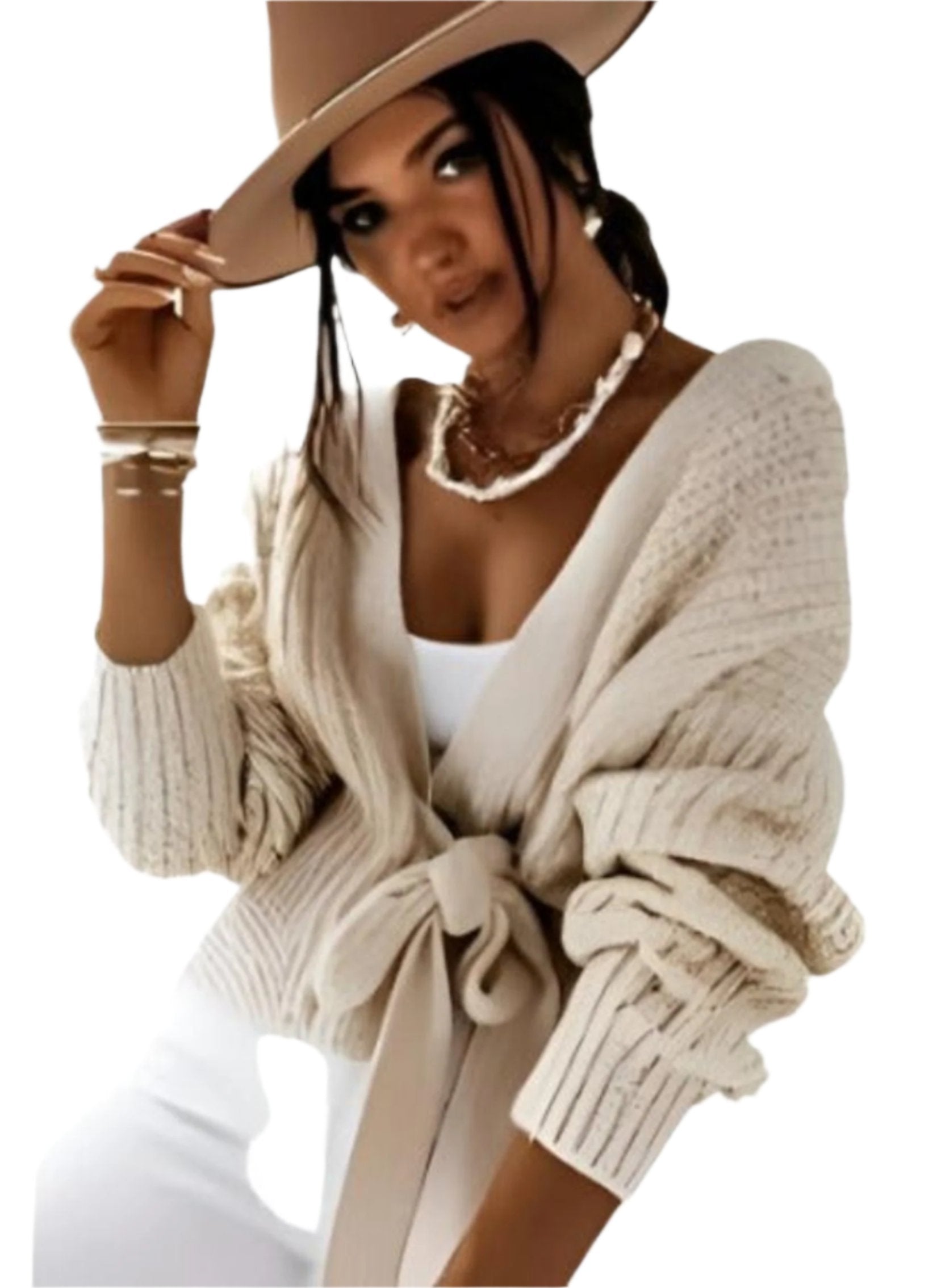 Fuchsia Erebus wrap-over front belted puff sleeve cropped cardigan with a stylish design and textured fabric.