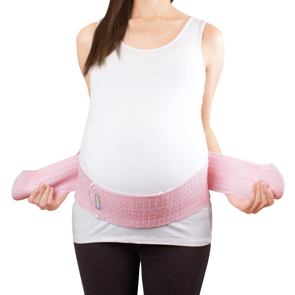 Carmine Tulsi MS61 Maternity Belt for support during pregnancy, shown in a neutral color on a model&