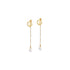 Elegant pearl dangle earrings with front and back design by Lavender Phoebe, showcasing sophisticated jewelry craftsmanship.