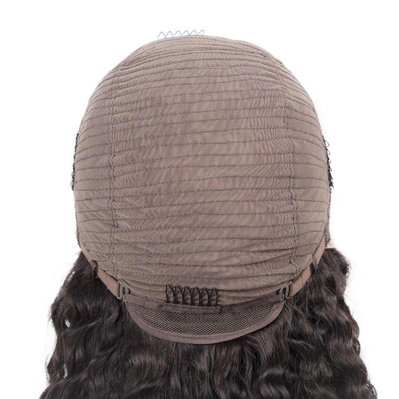 Cerise Alfie BeuMax Brazilian 13x4 curly lace front human hair wig showing curly brown hair and lace front detail.