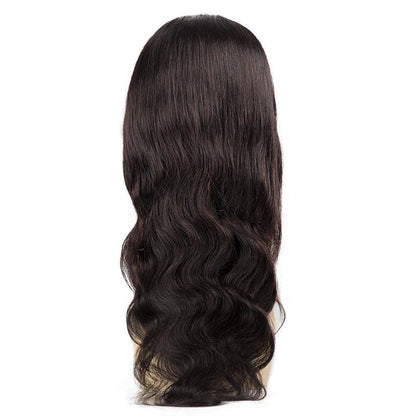 Cerise Alfie Brazilian Remy human hair U part wig with body wave style, suitable for Black women, showcasing the wig&