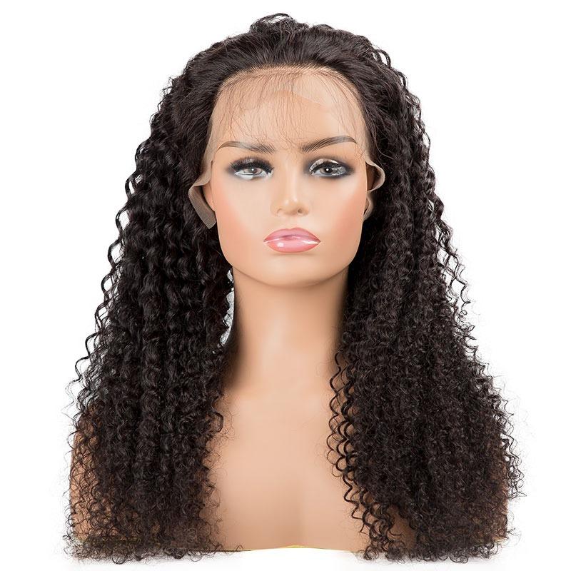 Cerise Alfie BeuMax Brazilian 13x4 kinky curly lace front human hair wig with natural curl pattern and lace front detail.