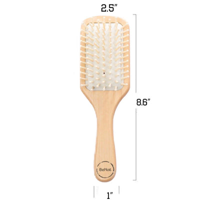 Violet Atlas wooden detangling hair brush with natural wooden handle and bristles, designed for gentle hair detangling.