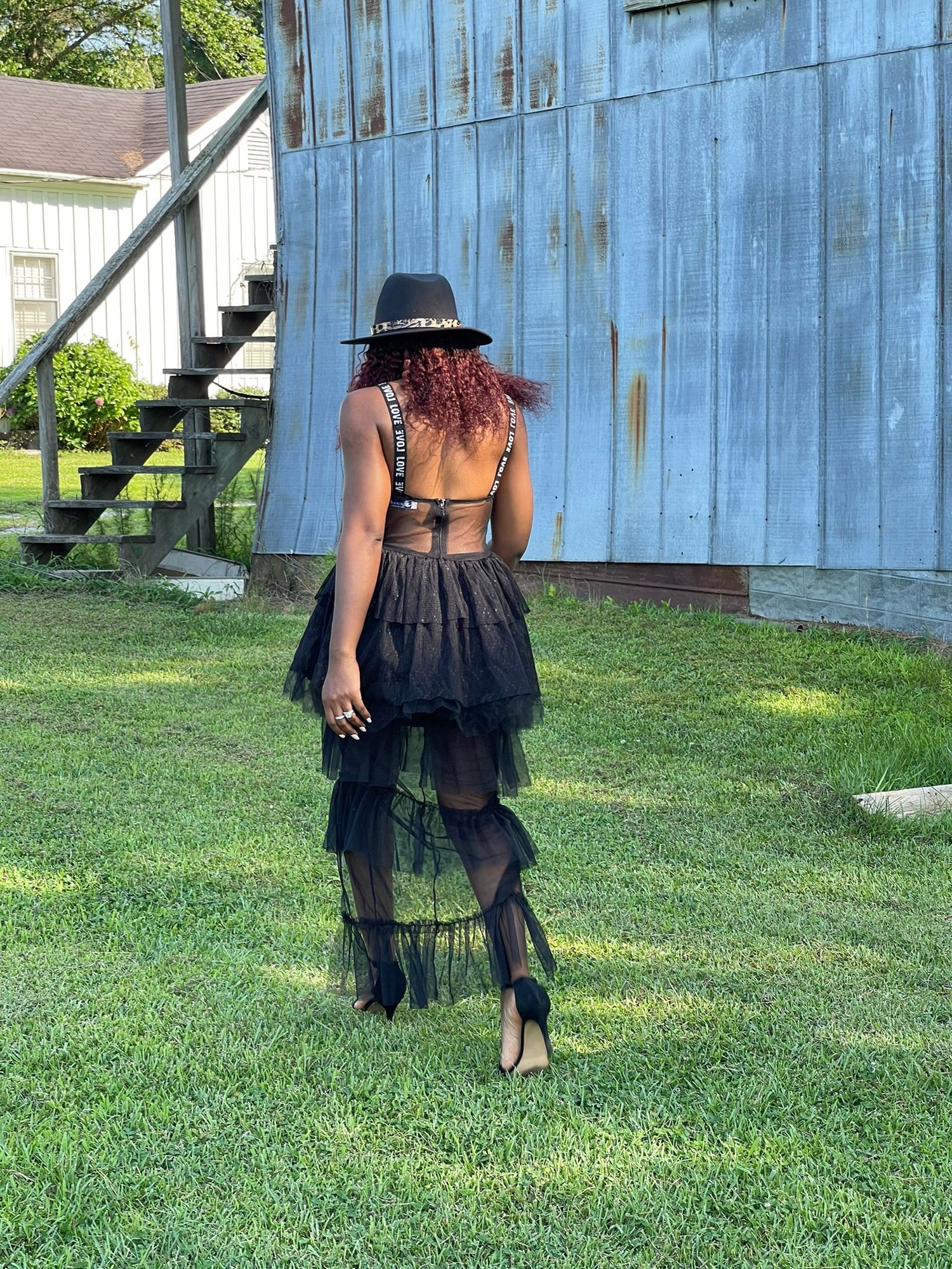 Elegant black lace stitching high waist long-sleeve dress for women, showcasing a sophisticated and stylish design by Cerise Alfie.