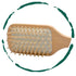 Violet Atlas wooden detangling hair brush with smooth bristles for gentle hair care, suitable for bath and beauty routines.