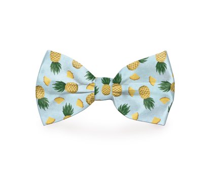 Plum Semele pineapple-shaped dog bow tie with tropical design, perfect for stylish pet accessories.
