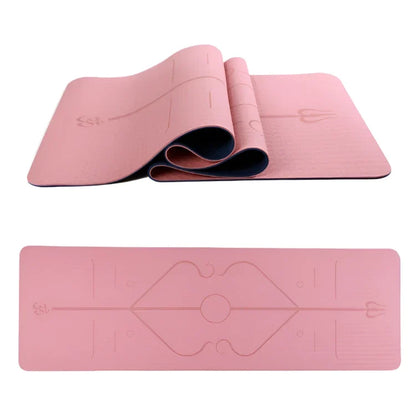 NNEOBA TPE Yoga Mat with Posture Lines &amp; Strap