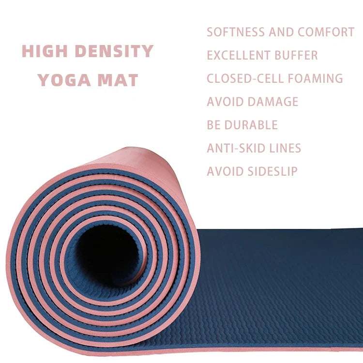 NNEOBA TPE Yoga Mat with Posture Lines &amp; Strap
