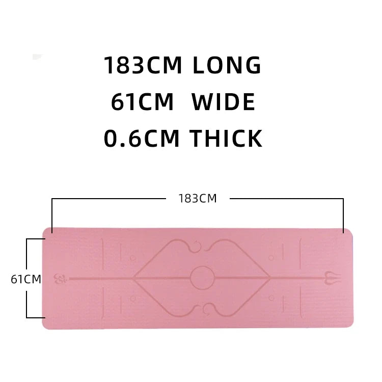 NNEOBA TPE Yoga Mat with Posture Lines &amp; Strap