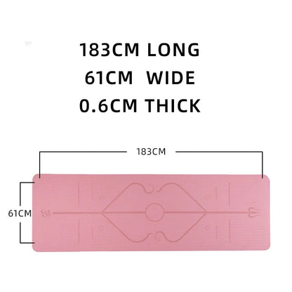 NNEOBA TPE Yoga Mat with Posture Lines &amp; Strap