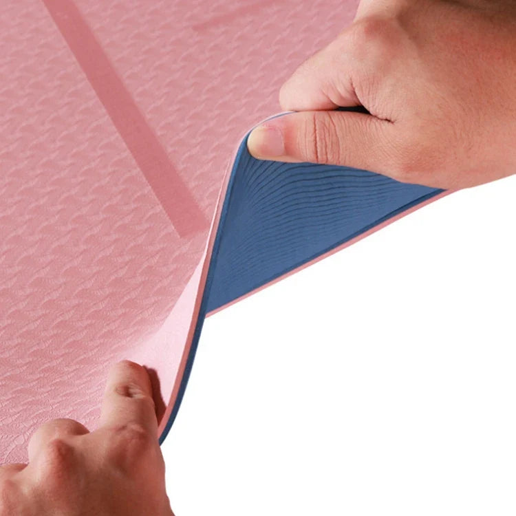 NNEOBA TPE Yoga Mat with Posture Lines &amp; Strap