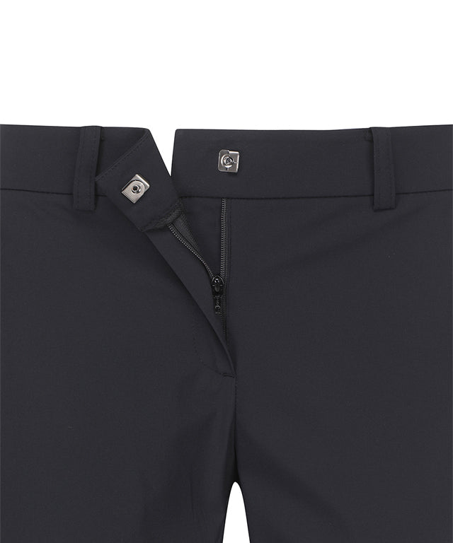 Black women’s banding point boostcut long pants by Amethyst Lucy, stylish golf accessories for active women.