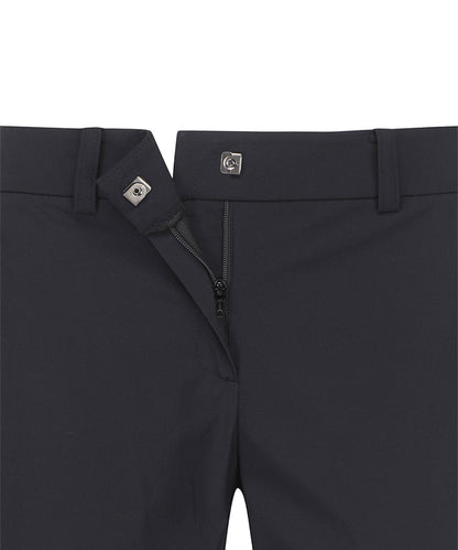 Black women’s banding point boostcut long pants by Amethyst Lucy, stylish golf accessories for active women.