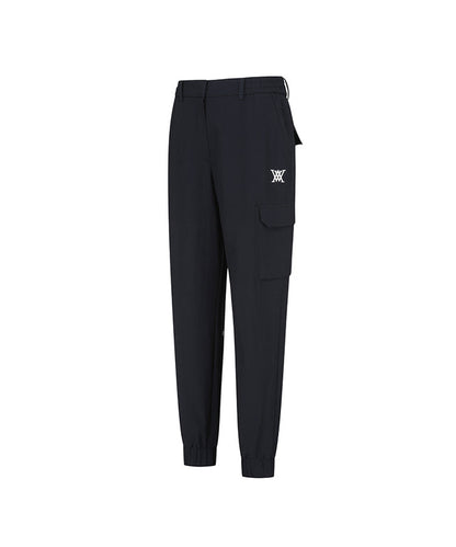 Black women’s deformation mesh jogger long pants by Amethyst Lucy, featuring a comfortable, stretchy fit and stylish design.