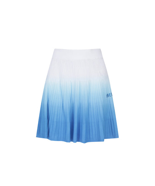 Women’s sky blue gradient golf skirt by Amethyst Lucy, featuring a stylish and comfortable design for activewear.