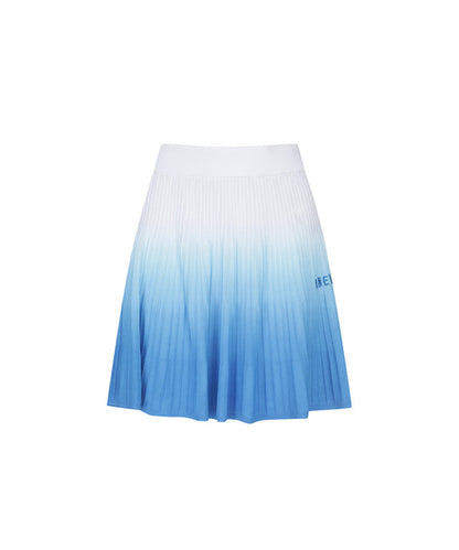Women’s sky blue gradient golf skirt by Amethyst Lucy, featuring a stylish and comfortable design for activewear.