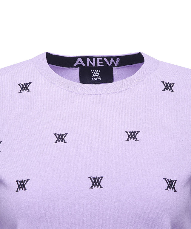 Women wearing Start2Finish lavender monogram logo pullover sweater, featuring a stylish and elegant blouse with coordinating accessories.