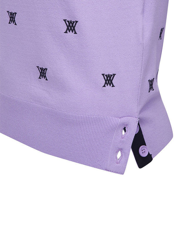Women wearing a lavender Start2Finish blouse and accessories, featuring a monogram logo pullover sweater and casual apparel.