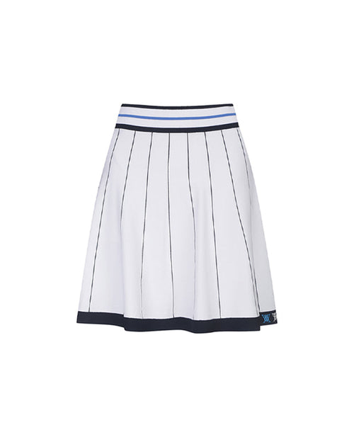 Women’s white preppy golf skirt by Amethyst Lucy, part of the ANEW Golf accessories collection, shown with a clean, fitted design.
