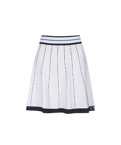 Women’s white preppy golf skirt by Amethyst Lucy, part of the ANEW Golf accessories collection, shown with a clean, fitted design.