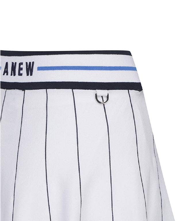 White women’s preppy golf skirt from Amethyst Lucy’s ANEW Golf collection, styled as a classic accessory for athletic or casual wear.