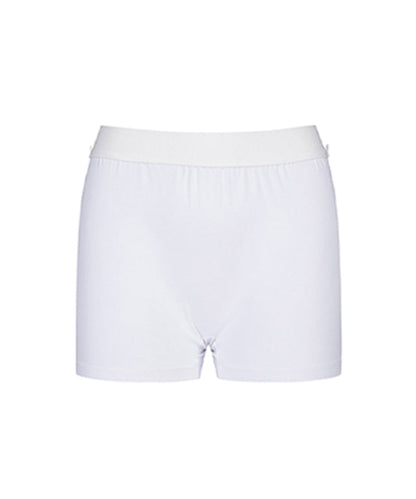 Women’s white preppy golf skirt by Amethyst Lucy, stylish and comfortable accessory for active and casual wear.