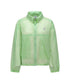 Light green women’s Stingray Fit jacket with shirring details from Amethyst Lucy, designed as a stylish golf accessories piece.