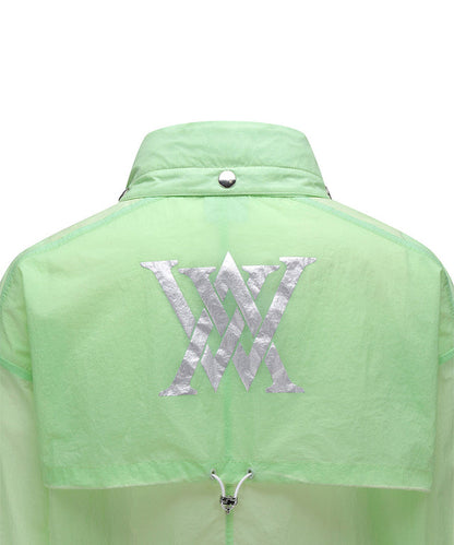 Light green ANEW Golf women’s shirring point Stingray fit jacket by Amethyst Lucy, showcasing a stylish, fitted golf accessory.