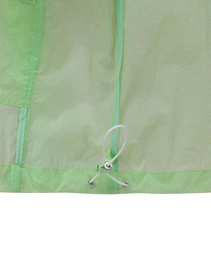 Light green women’s ANEW Golf Stingray Fit jacket with shirring details, stylish golf accessory by Amethyst Lucy.