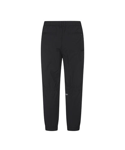 Black women’s ventilation slim jogger long pants by Amethyst Lucy with a comfortable, athletic fit for active wear.