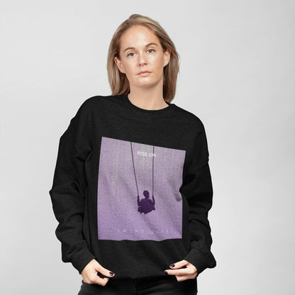 Women’s purple logo sweatshirt from Yellow Pandora featuring a relaxed fit and comfortable fabric, ideal for casual wear.
