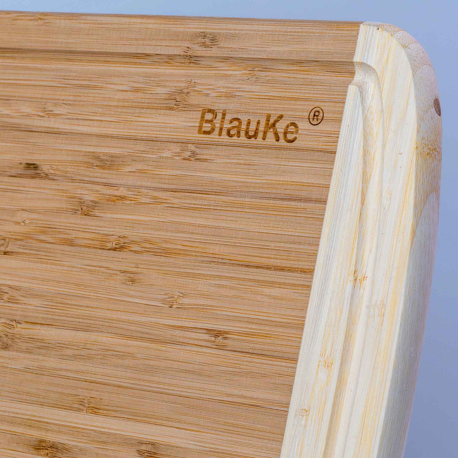 Large bamboo kitchen cutting board from Jade Danae, 14x11 inches, ideal for chopping and food prep with a natural wood finish.