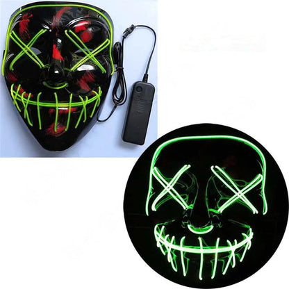 White Eucalyptus Halloween LED pet mask with spooky light-up features for cats and dogs, perfect for festive costumes and celebrations.