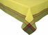 Pink Leto Riviera tablecloth in celery color, featuring elegant fabric with a subtle pattern for home decor styling.
