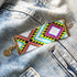 Yellow Athena XO Acapulco bracelet in white and khaki denim with beaded accents, showcasing a stylish jewelry accessory.